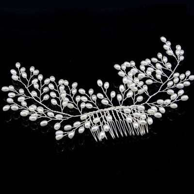 Crystal Flower Wedding Bride Hair Comb - Click Image to Close